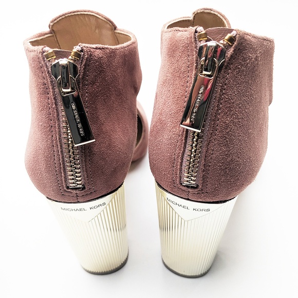 New Michael Kors Paloma Suede Open Toe Booties - Picture 8 of 8